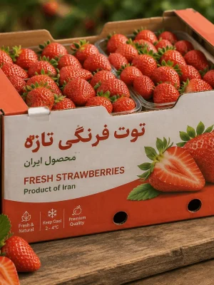کارتن و جعبه بسته بندی توت فرنگی