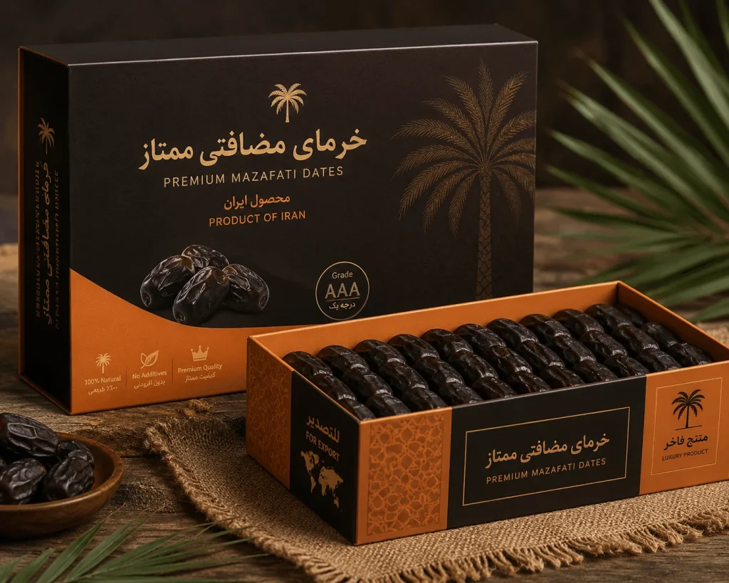 کارتن و جعبه بسته بندی خرما مضافتی