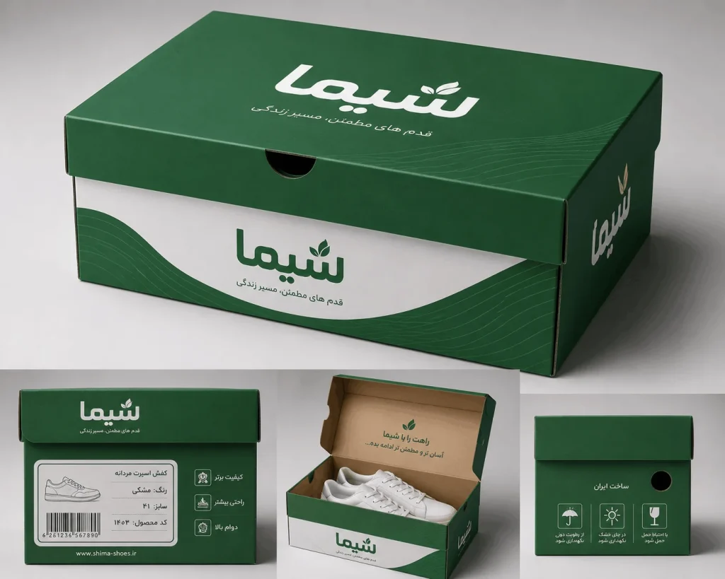 کارتن و جعبه بسته بندی کفش شیما